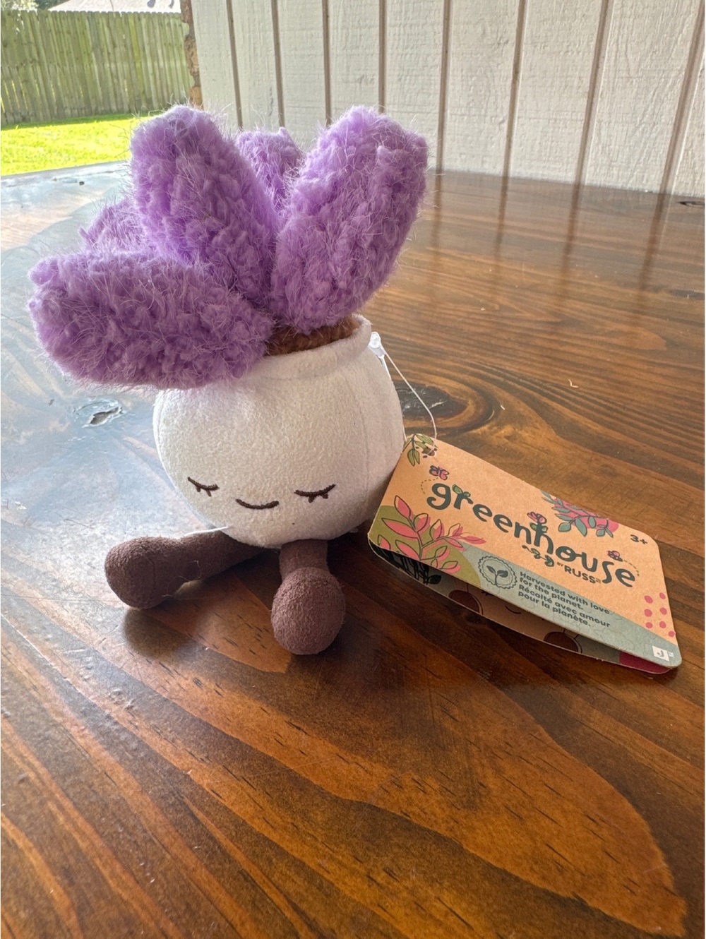 Russ Greenhouse Plush Plant Toy with Purple Leaves